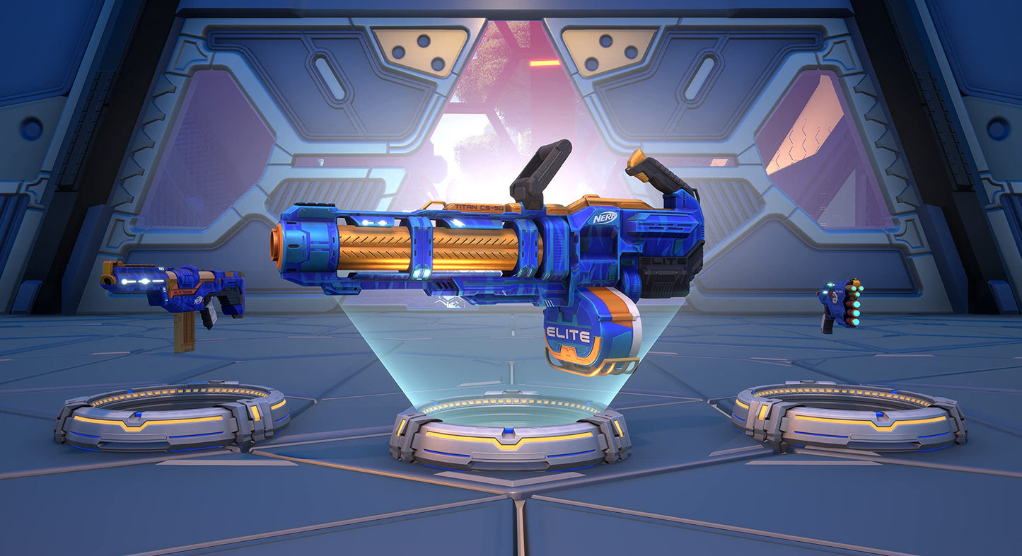 Image of NERF Legends PS5 game case by Maximum Games, featuring vibrant game cover art with NERF blasters and action scenes.