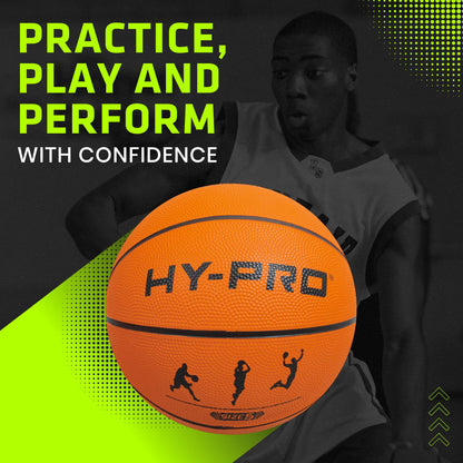 Hy-Pro Basketball Size 5 – Basketball Ball with Durable Rubber Compound, High Bounce, Pimpled Grip for Enhanced Control, Recreational Ball for Home and Court Play, Outdoor Indoor Basket Ball, Tan