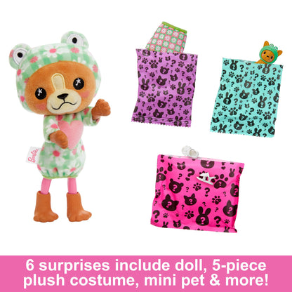 Barbie Cutie Reveal Chelsea Doll & Accessories, Animal Plush Costume & 6 Surprises Including Color Change, Puppy as Frog, HRK29