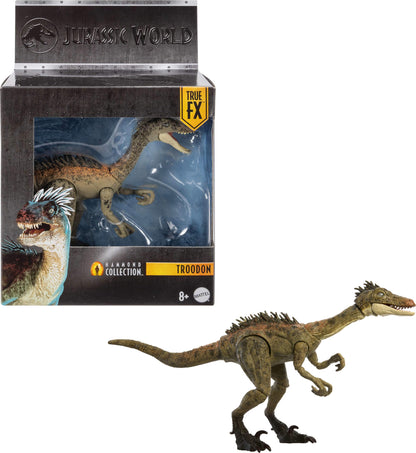 Mattel Jurassic World Hammond Collection Dinosaur Action Figure Toy Troodon Species, Premium Movie Design Glass Eyes & 14 Points Articulation, JDJ11