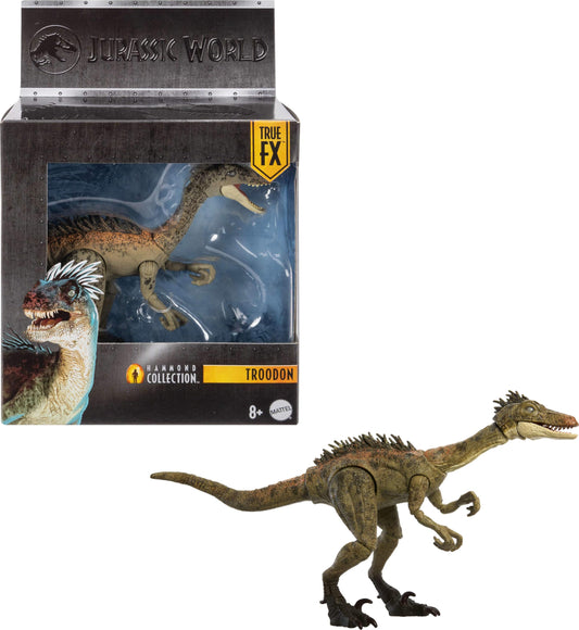 Mattel Jurassic World Hammond Collection Dinosaur Action Figure Toy Troodon Species, Premium Movie Design Glass Eyes & 14 Points Articulation, JDJ11