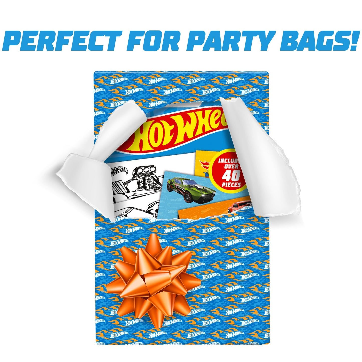 BLADEZ Hot Wheels sticker craft set with 40 paper stickers featuring cartoon car and automobile themes for indoor activities.