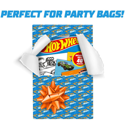 BLADEZ Hot Wheels sticker craft set with 40 paper stickers featuring cartoon car and automobile themes for indoor activities.