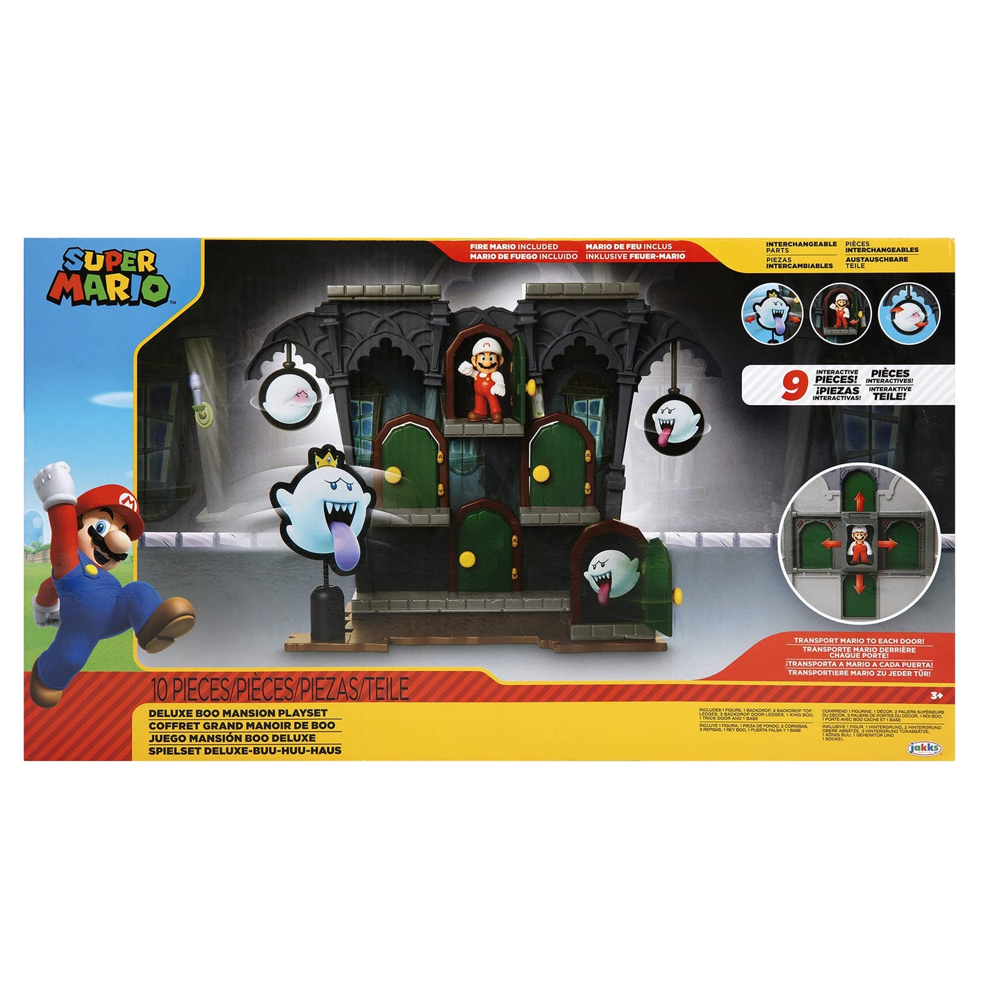 Super Mario Super Mario Coffret Grand manoir de Boo game box featuring Mario and Boo characters from the Nintendo Super Mario series.