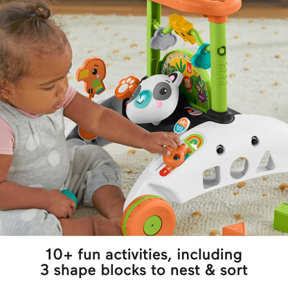 Fisher-Price 2 Sided Steady Panda Walker in Dutch, English, French, German, Italian, Spanish with panda design and colorful activity panels