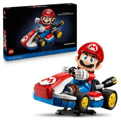 LEGO Mario Kart – Mario & Standard Kart - Nintendo Character Display Figure & Car Model Kit for Gaming Fans - 72037
