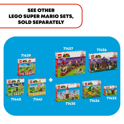 LEGO Super Mario Adventures set featuring Lego Luigi, Pink Baby Yoshi figure, garden playset for kids and gamers, 71440.
