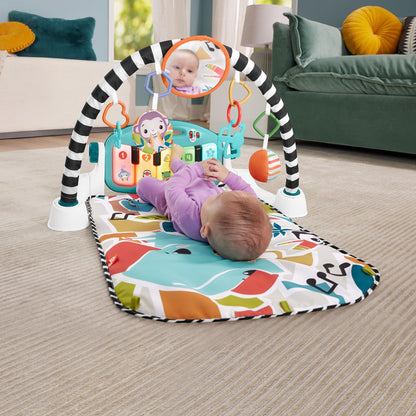 Fisher-Price Baby Activity Mat Glow and Grow Kick & Play Piano Gym with colorful toys, soft mat, and musical piano for infants 0+ months