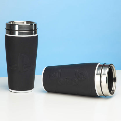 Paladone PP6580PS Playstation Controller Travel Mug 450ml, Stainless Steel, Black