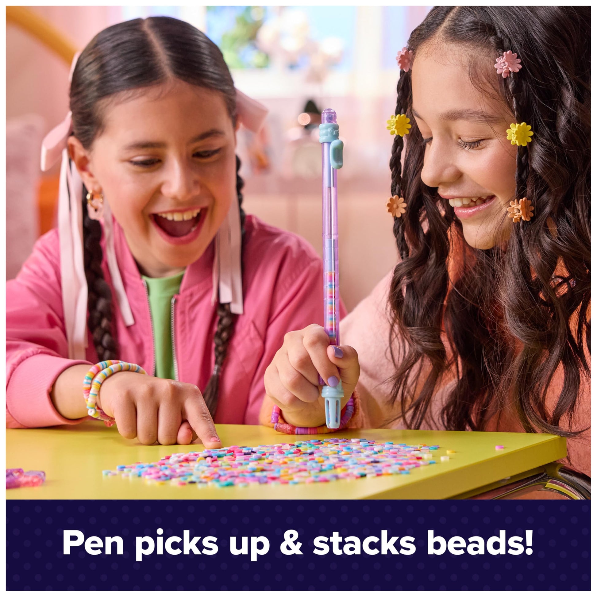 Cool MAKER Stack’d Heishi Studio bracelet making kit with colorful beads, beading pen, and supplies for kids' arts and crafts projects.