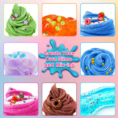 YOPINSAND Ice Cream DIY Slime Kit for Girls with butter, foam, cloud slime, add-ins, foam balls, and charms for kids ages 6-12
