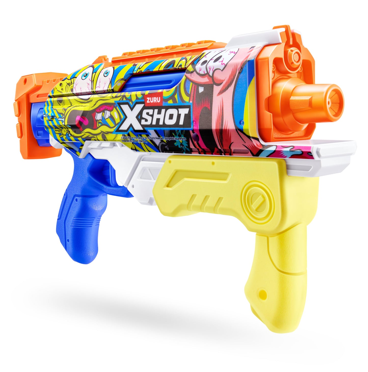 XSHOT Water SpongeBob Hyperload Water Blaster by ZURU – Fast-Fill Water Blaster with SpongeBob Design, 33ft Range & 500ml Tank, Outdoor Summer Toy for Kids Ages 5+, Beach & Backyard Fun
