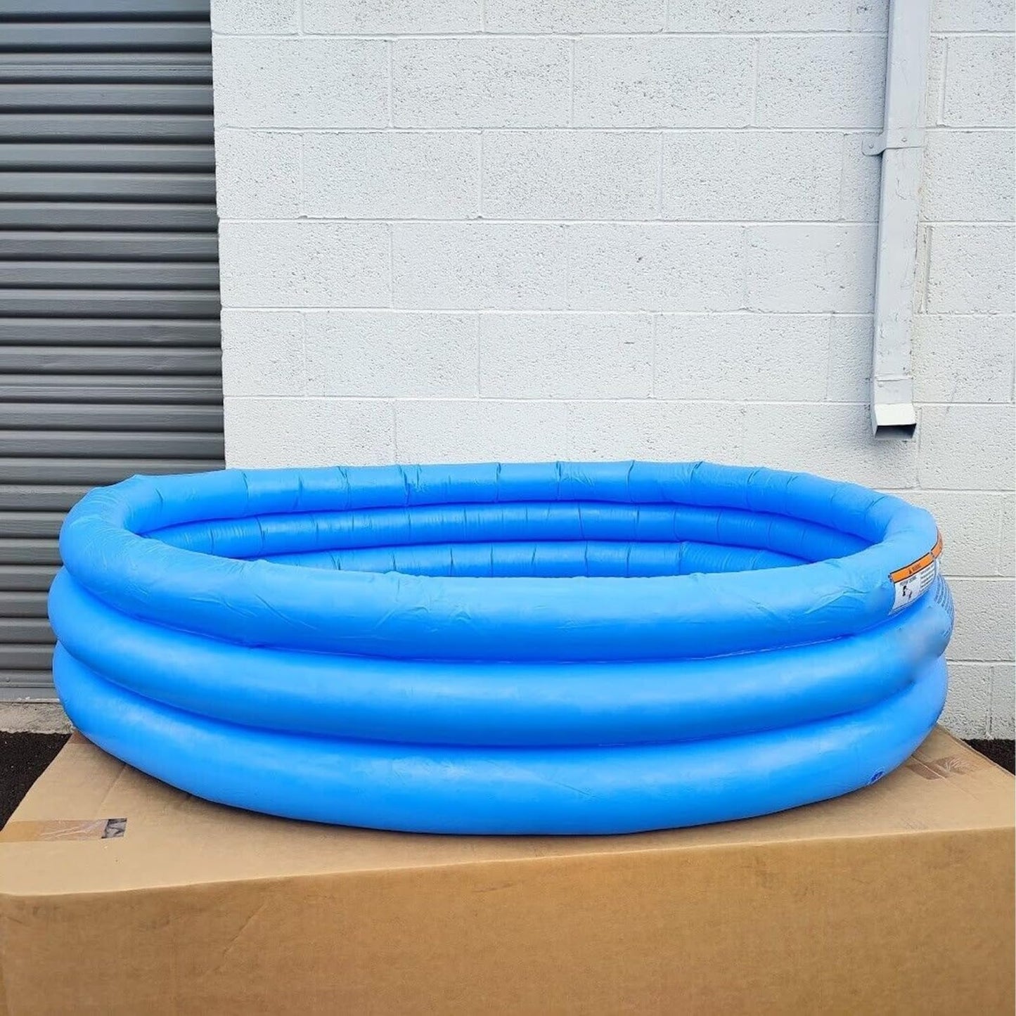 YSAMAX 3 Ring Blue Crystal Paddling Pool, Swimming Pool Kids Garden Fun, Swimming Pool, Summer Fun, Water Fun, Long-Lasting, Durable, 58" x 13", Blue