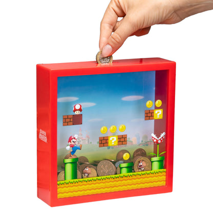Super Mario money box by Paladone, a Nintendo piggy bank featuring Mario for savings and gift for Mario Bros fans, 18cm tall.