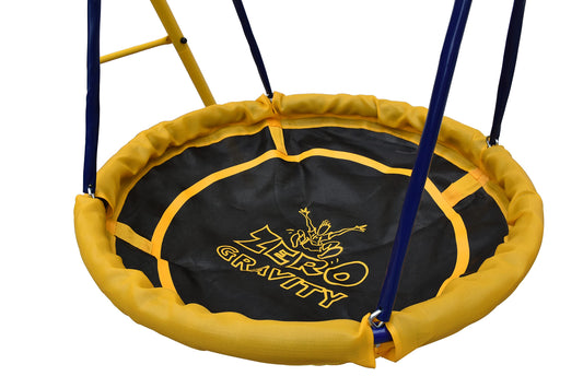 Zero Gravity Kids Swing Set With Sturdy Metal Frame. Garden Fun For Up To 2 Children (UFO Bird Nest)