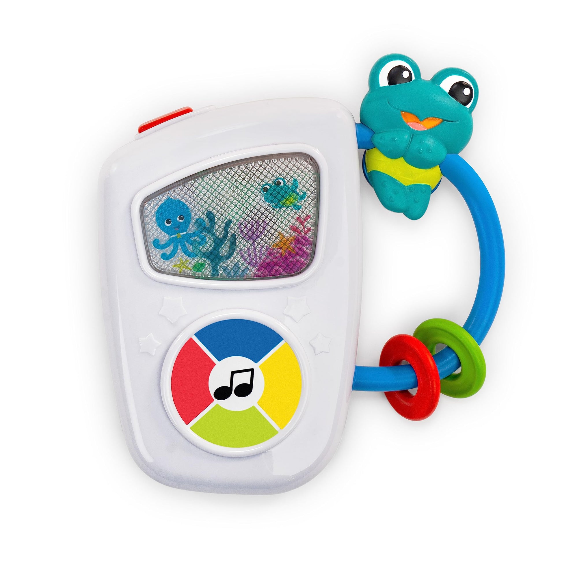 Baby Einstein Ocean Explorers musical light-up toy for babies 3+ months, featuring colorful ocean-themed designs and melodies.
