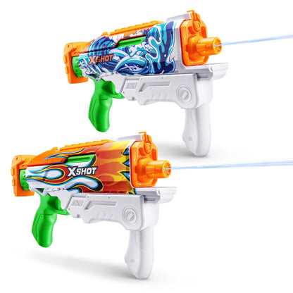 XSHOT Water Fast-Fill Skins Hyperload Water Blaster, Summer Outdoor Pool Toy (2 Pack), Mailer Box, [Various], White