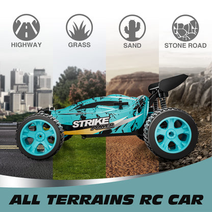Tecnock RC Car Remote Control Car for Kids, 1:18 High Speed 20 KM/H 2WD RC Buggy, 2.4GHz Off Road Racing with Rechargeable Batteries, Toys Gift for Boys and Girls