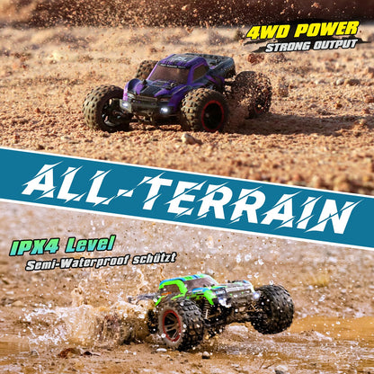HAIBOXING RC Car, 1:14 Remote Control Car for Adults & Kids, 39+KPH Hobby Electric Monster Truck, 2.4GHz 4WD All Terrain Waterproof Off Road RC Truck, Toys Vehicle Hobby Grade Buggy for Boys