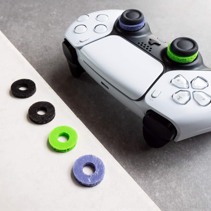 KontrolFreek Precision Rings for PlayStation, Xbox, and Switch controllers, featuring aim assist and motion control for enhanced gaming.