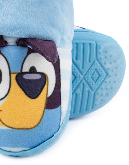Bluey Slippers Kids Toddlers | Girls Boys Animated Blue Heeler Puppy 3D Ears House Shoes | Supportive Strap with Rubber Sole | Childrens TV Show 11 Child