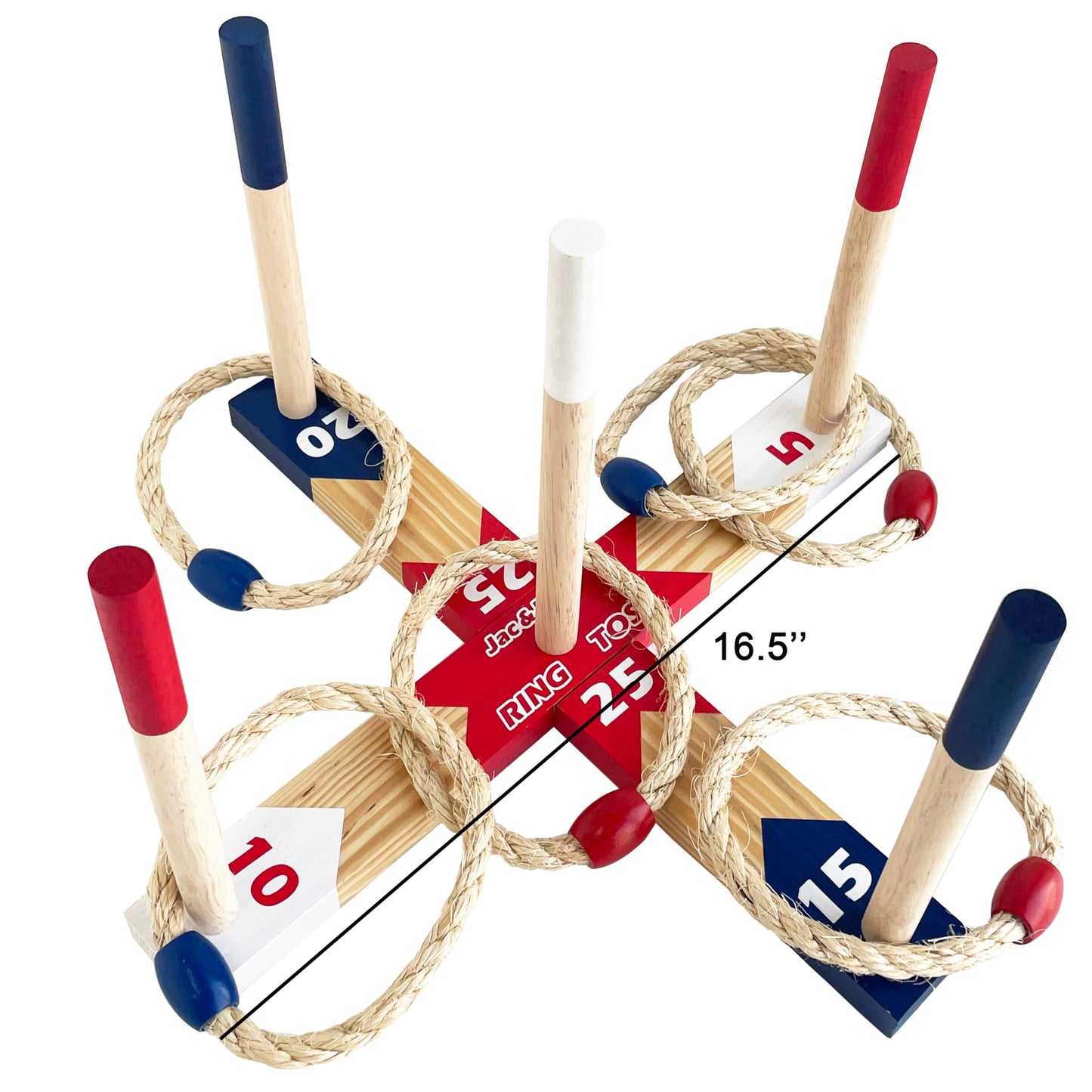 wooden Ring Toss Games, Premium Quoits Garden Game Set, Throwing Tossing Game (Modern)