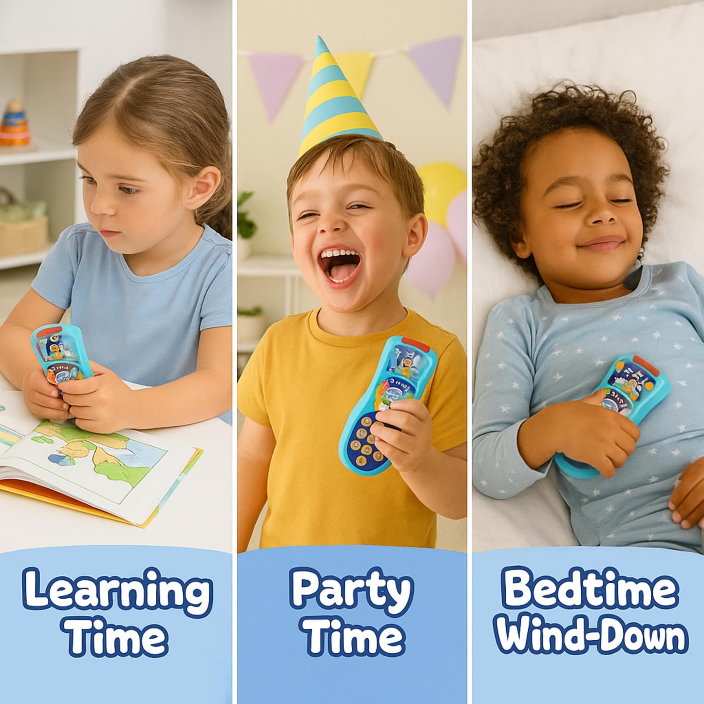 Bluey Interactive Tablet & Remote Control Toy Set – Pretend Play Phone & Learning Tablet for Toddlers – Musical Sound Buttons, Sliding Fun Features (Bluey's Remote Control)