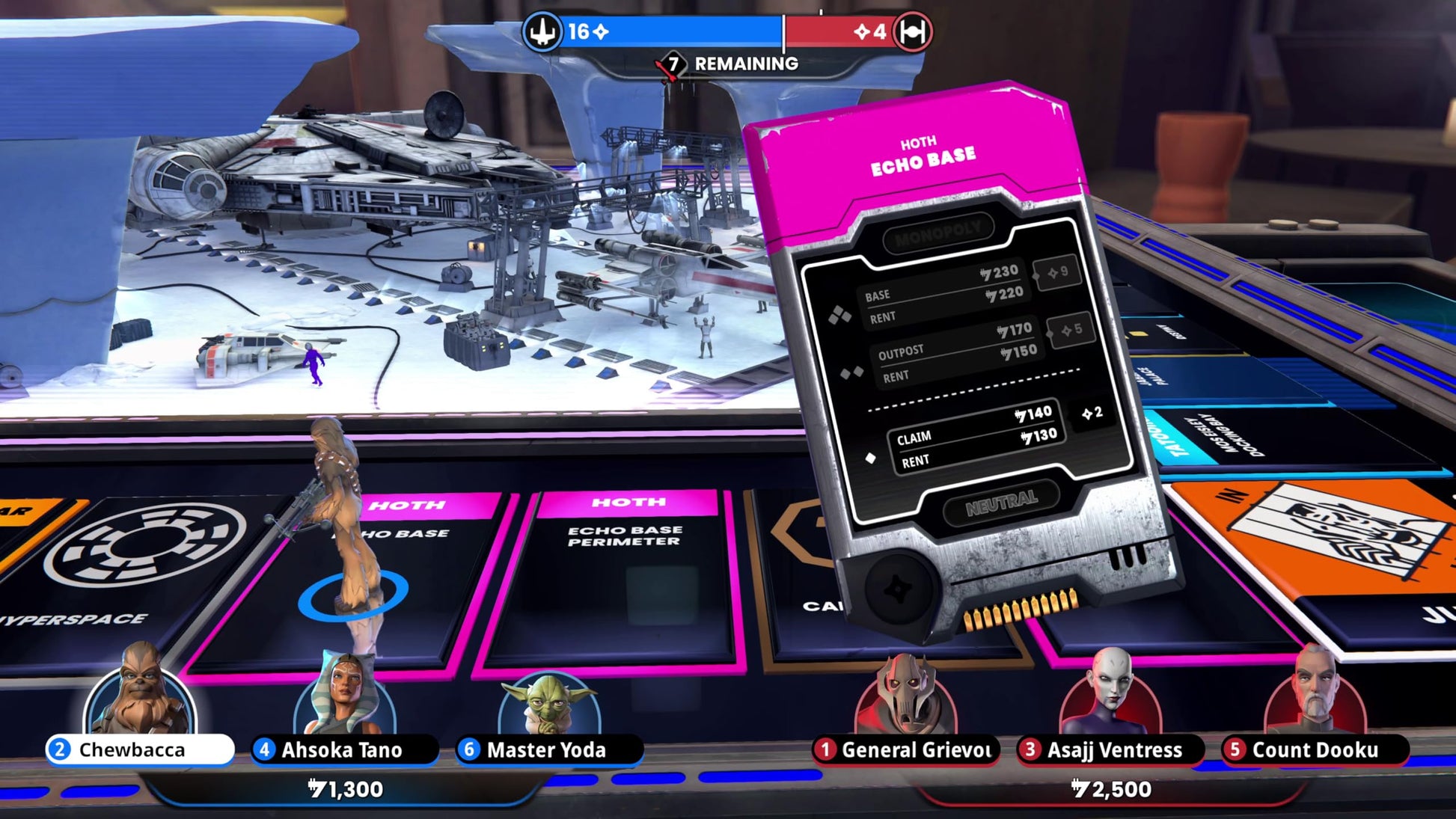 Ubisoft Monopoly: Star Wars Heroes vs Villains board game for PS5, featuring Star Wars-themed game pieces and colorful game board.