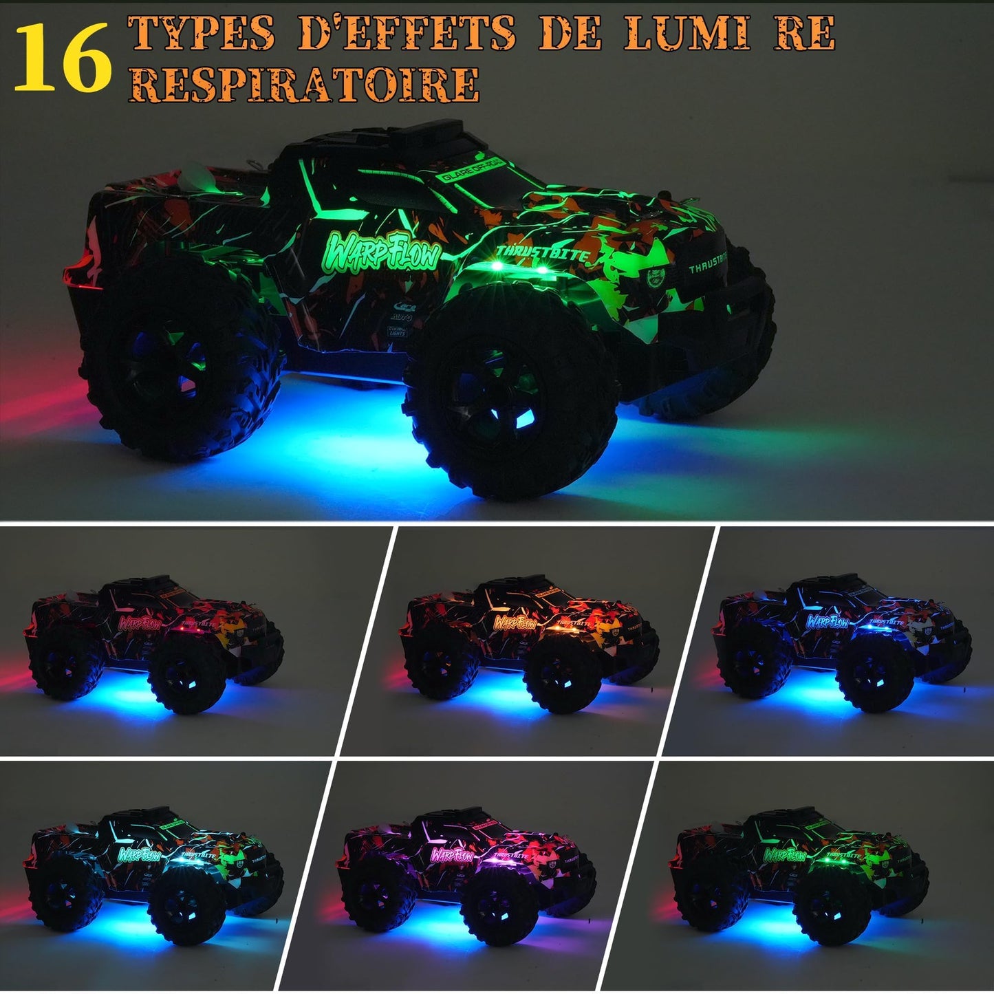 JOYTREKY Remote Control Cars - 1:18 Rc Car HighSpeed 25KMH+ LED Light with Spray 2.4GHz All Terrain Off Road Truck Toys 2 Rechargeable Batteries 60 Min Playtime Fast Racing Toy for Kids Adult - Yellow