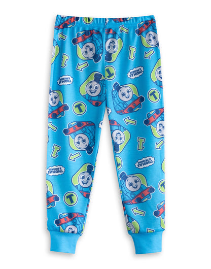 THOMAS & FRIENDS Thomas and Percy Boys Short Sleeve Pyjama Set | Blue & Green Thomas the Tank Engine & Percy Long Leg PJs | Kids Cartoon Sleepwear | Thomas Merch - 5-6 Years