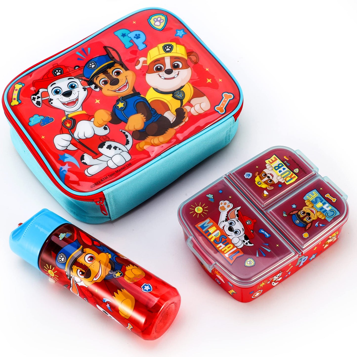 Zawadi Global Paw Patrol Kids Childrens Lunch Box Set – Insulated Lunch Bag, Multicompartment Lunch Box & 540ml Water Bottle - School Travel Lunch Food Set, BPA Free