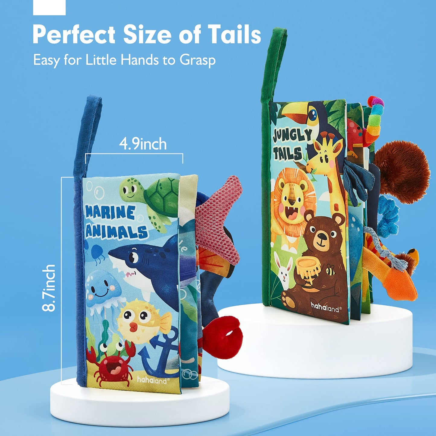 hahaland 2 Pcs Sensory Toys 0-6 Months Touch Feel Activity Soft Book with Squeaker, Crinkle Paper Essentials for Newborn 0 3 6 12 Months 1 Year olds Baby Boy Girls Gifts,Red,Medium