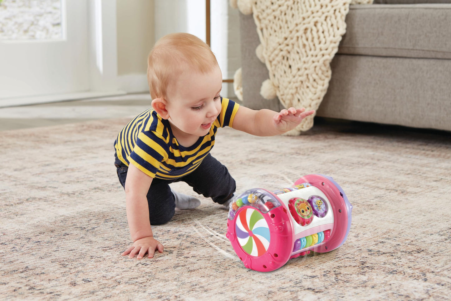 VTech Baby Explore & Discover Roller, Interactive Baby Toy with Gears, Rollers, Beads, Lights & Music, Roll & Push Gift for Infants 6, 9, 12 months +, English Version