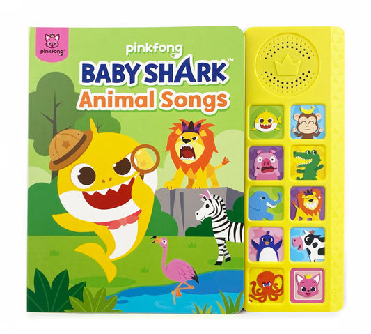 Pinkfong Baby Shark Animal Songs Sound Book - 10 Button Interactive Learning Toy for Toddlers, Nursery Rhymes, Educational Children's Book, Gift for Kids