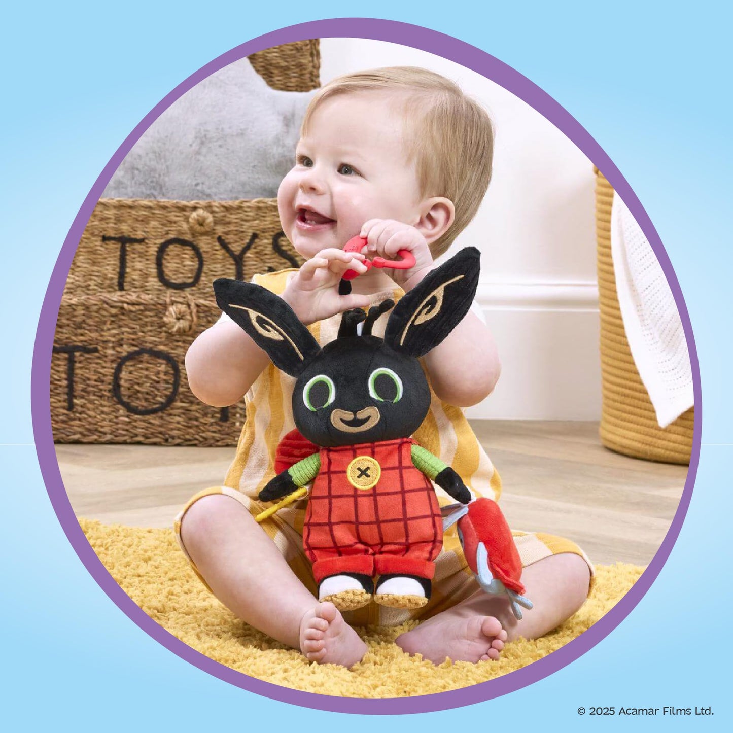 Rainbow Designs Bing's Favourite Things Activity Toy - Soft Sensory Baby Toys with Crinkly Fabrics, Teething Textures & Clip for Infants & Toddlers Developmental Play