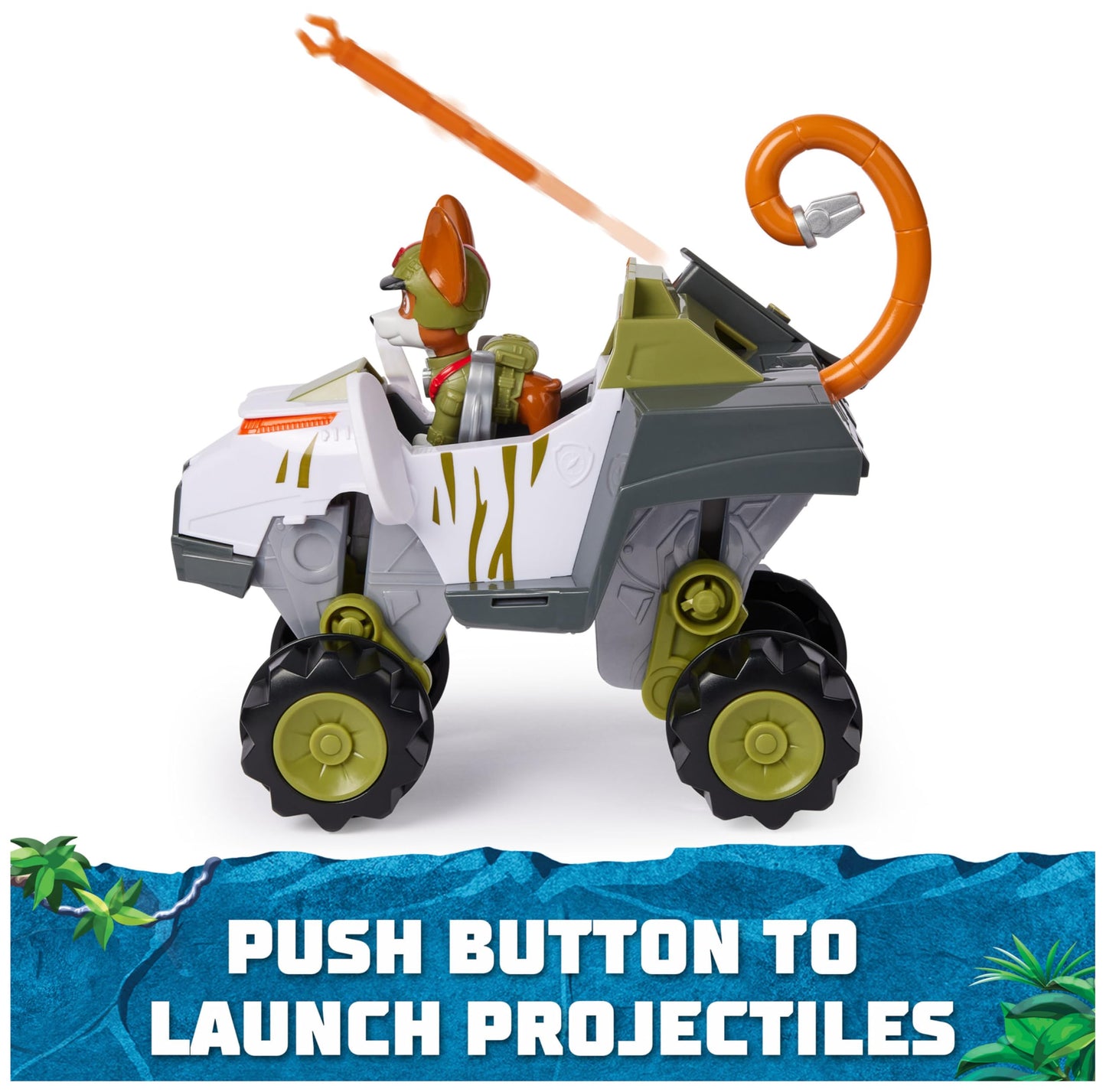 Paw Patrol Jungle Pups, Tracker’s Monkey Vehicle, Toy Truck with Collectible Action Figure, Kids’ Toys for Boys & Girls Aged 3 and Up
