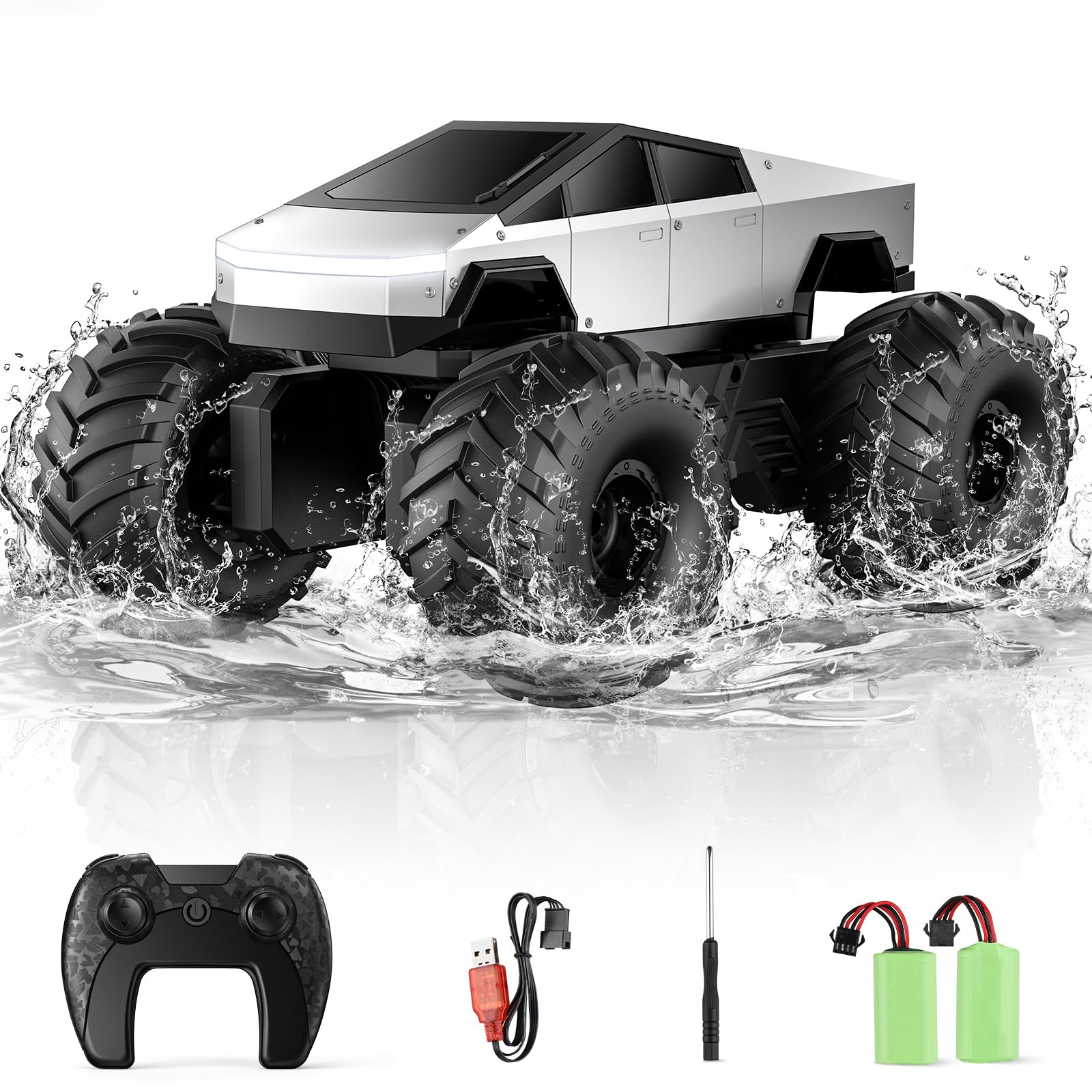 ENEPHE 1:16 amphibious remote control monster truck, waterproof 4WD off-road RC car for boys and girls, suitable for ages 5+