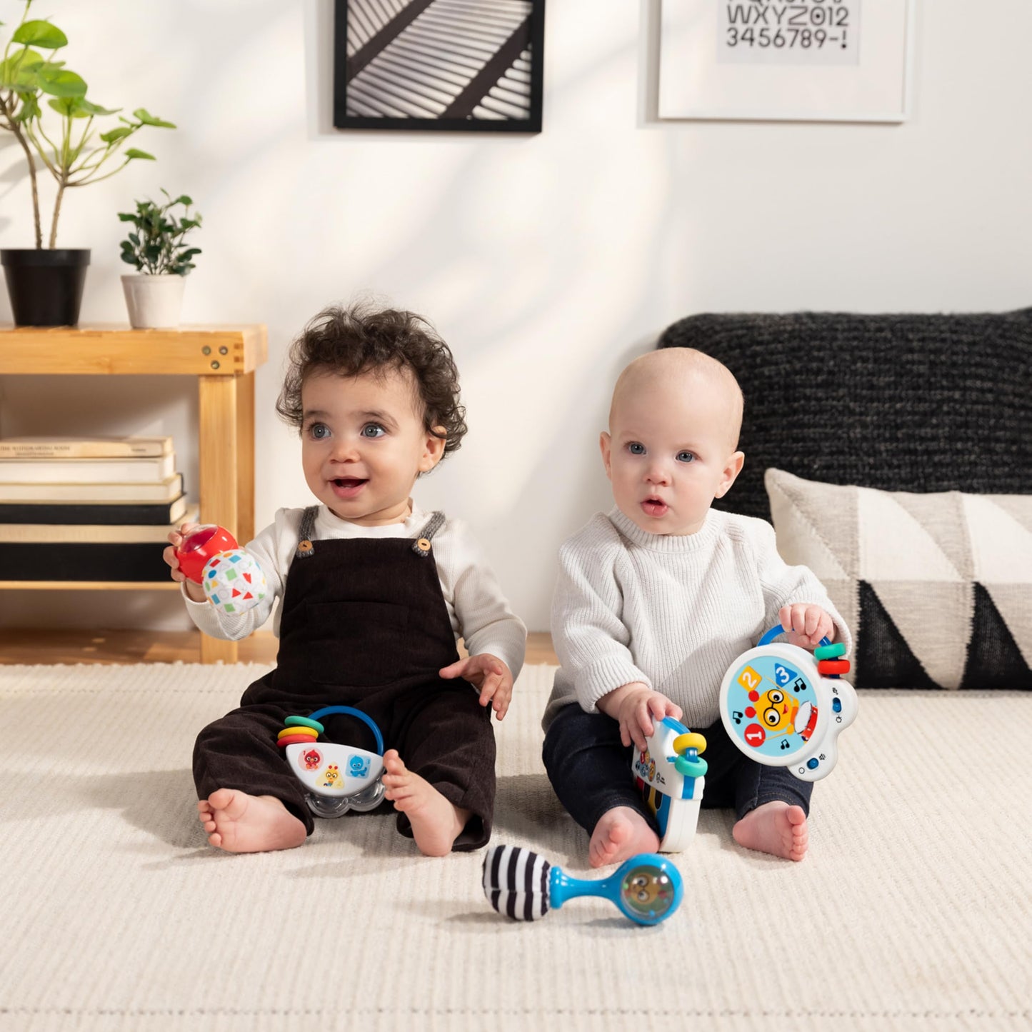 Baby Einstein Shake & Groove Toy with maracas, colorful musical instrument for babies 3 months and older, engaging and fun.