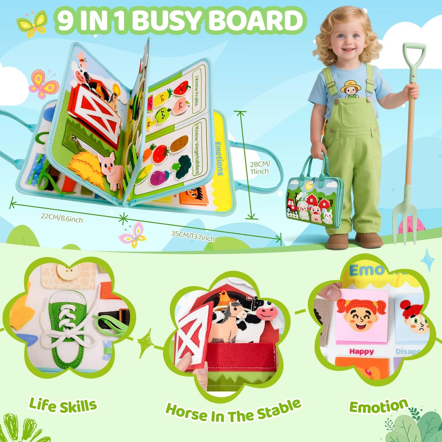 Busy Book, Montessori Busy Board, Toddler Travel Toys, Montessori Toys for Toddlers, Sensory Toys, Baby Busy Book, Plane Toys for Toddlers, Plane Activities for Kids, Sensory Board