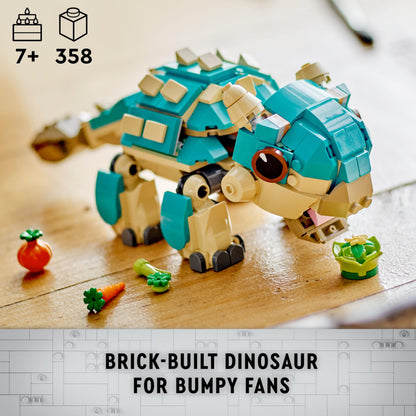 LEGO Jurassic World Baby Bumpy Ankylosaurus dinosaur toy set for kids, featuring a cute, detailed dinosaur figure.