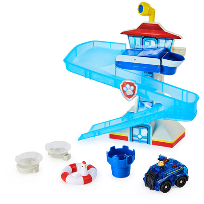 PAW PATROL Adventure Bay Bath Playset with Light-up Chase Vehicle, Bath Toy for Kids Aged 3 and up