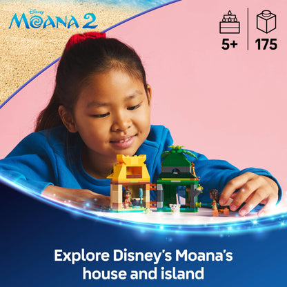 LEGO | Disney Moana 2 Moana's Island Fun - Building Toy for 5+ Year Old Girls, with a House, Waterfall Slide & 2 Micro Dolls incl. Simea - Collectible Birthday Gift for Fans - 43260