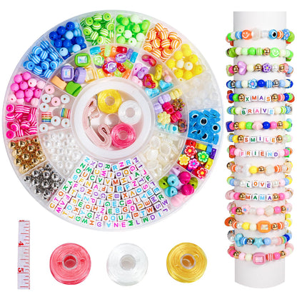 TOVABA Bracelet Making Kit for Adults & Kids – Beads, Charms, and Alphabet Beads for DIY Jewellery – Fun Craft Kit for Creating Custom Bracelets, Necklaces & More