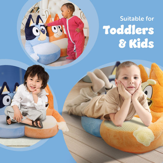 Bluey & Bingo Kids Plush Sofa Chair – 70cm Soft Toddler Seat for Boys & Girls – Large Comfy Character Style Chair for Playroom, Bedroom & Living Room – Lightweight & Cosy