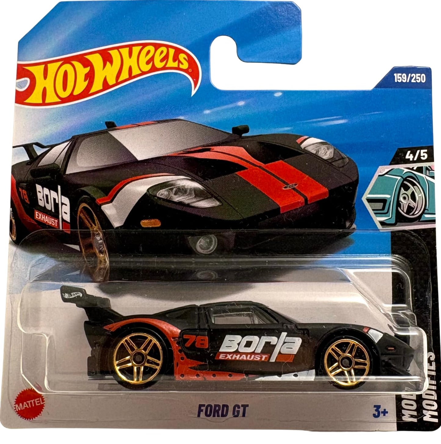 Hot Wheels Ford GT Black/Red JBB75 - Licensed Ford Model with Borla Exhaust Design - Modified Series 2025 - 1:64