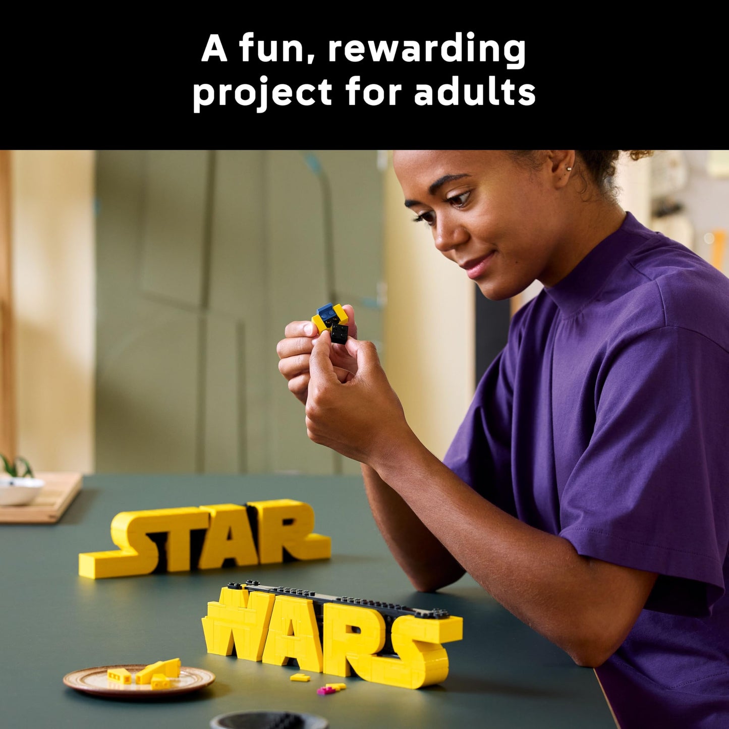 LEGO Star Wars 75407 logo building set featuring iconic design, perfect for adult fans and home office display.