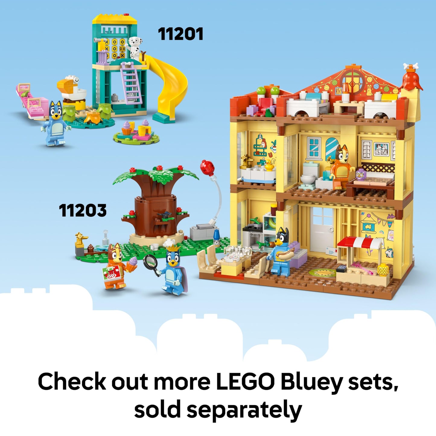 LEGO Bluey: Bluey's Beach & Family Car Trip Toy with 3 Minifigures incl. Bingo & Chilli, plus 2 Surfboards, a Sand Castle & Fun Accessories - Birthday Gift for 4+ Year Old Girls & Boys - 11202