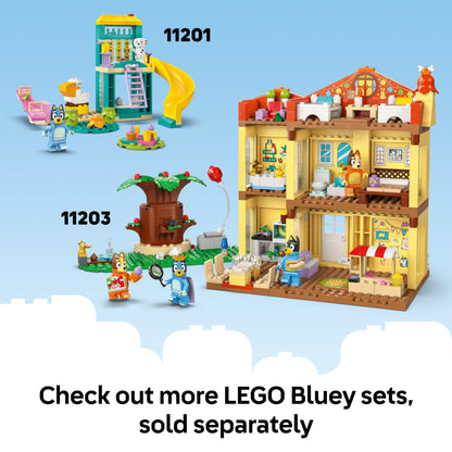 LEGO Bluey: Bluey's Beach & Family Car Trip Toy with 3 Minifigures incl. Bingo & Chilli, plus 2 Surfboards, a Sand Castle & Fun Accessories - Birthday Gift for 4+ Year Old Girls & Boys - 11202
