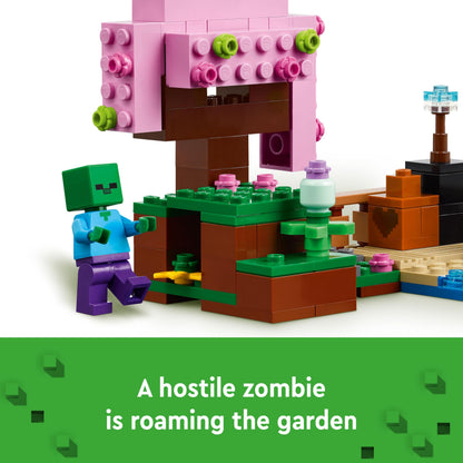 LEGO Minecraft The Cherry Blossom Garden Toy - Building Set with Trees, a Sunny Figure, Bees, and Mobs incl. a Zombie - Gamer Gift for 8+ Year Old Boys & Girls - 21260