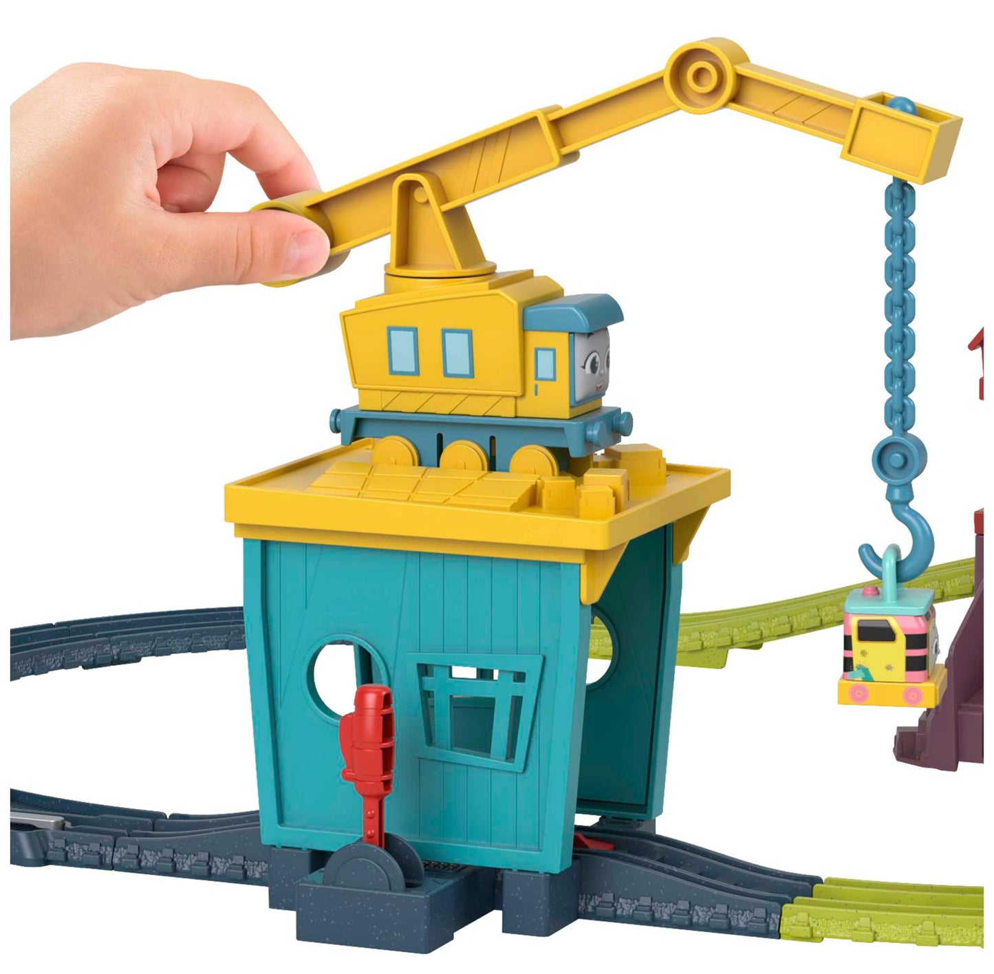 Thomas & Friends Motorized Toy Train Set Fix 'em Up Friends with Carly the Crane & Sandy the Rail Speeder for Preschool Kids Ages 3+ Years, HDY58, Nicht Zutreffend